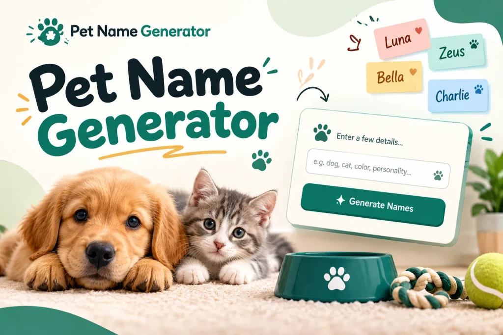 Pet Name Generator by amazingnewsusa.com